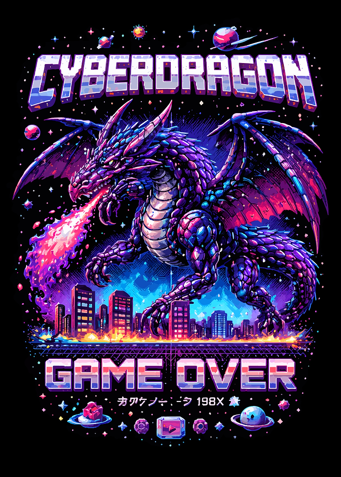 Cyberpunk Dragon Game Over