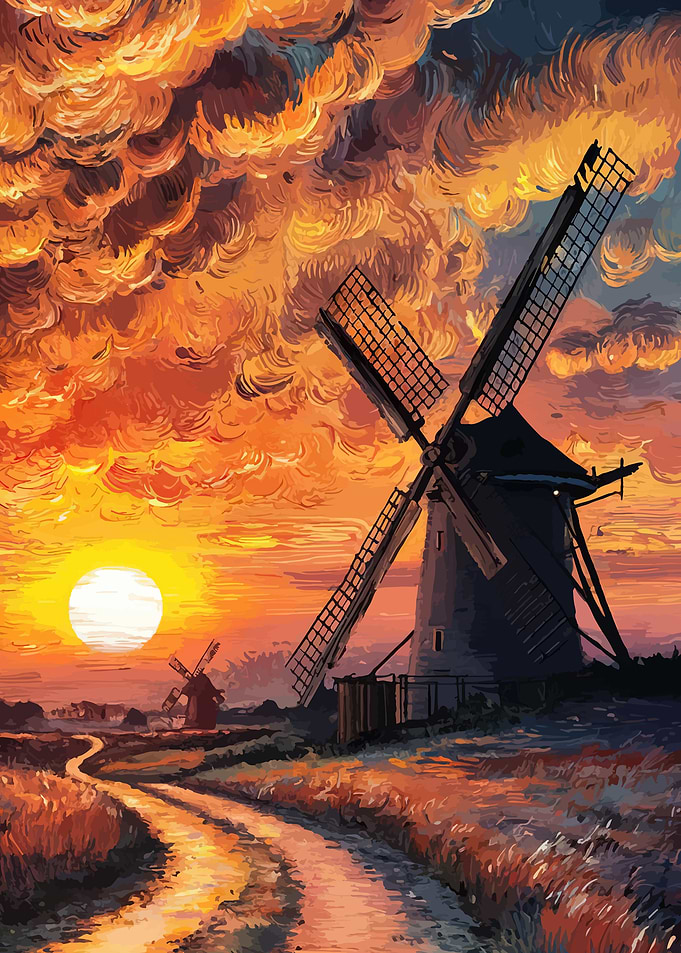 Windmills at Sunset