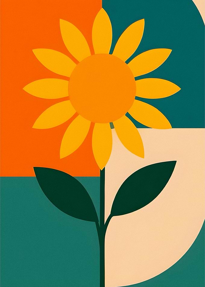 Minimalist Sunflower Art
