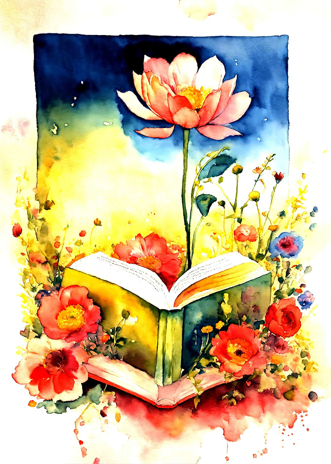 Lotus Flower Blooms from Open Book
