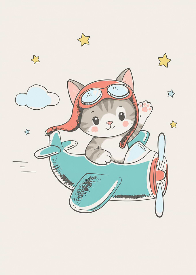 Cute Cat For Kids Room
