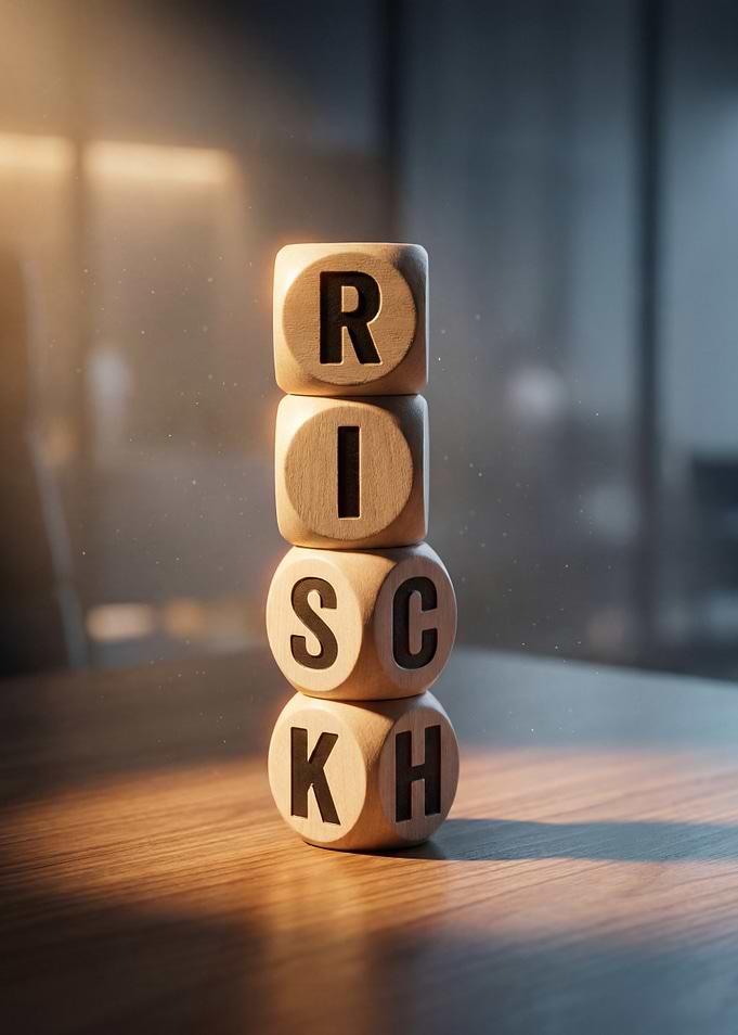 Risk spelled out on wooden blocks