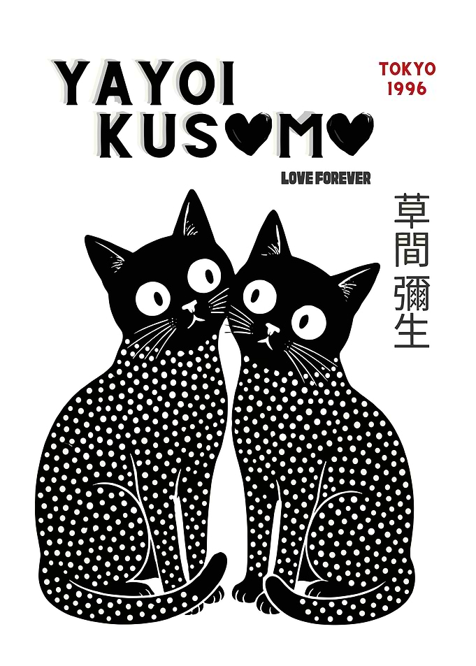 Yayoi Kusama Two Black Cats