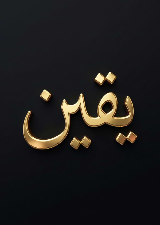 Golden Arabic Word 'Yaqeen'