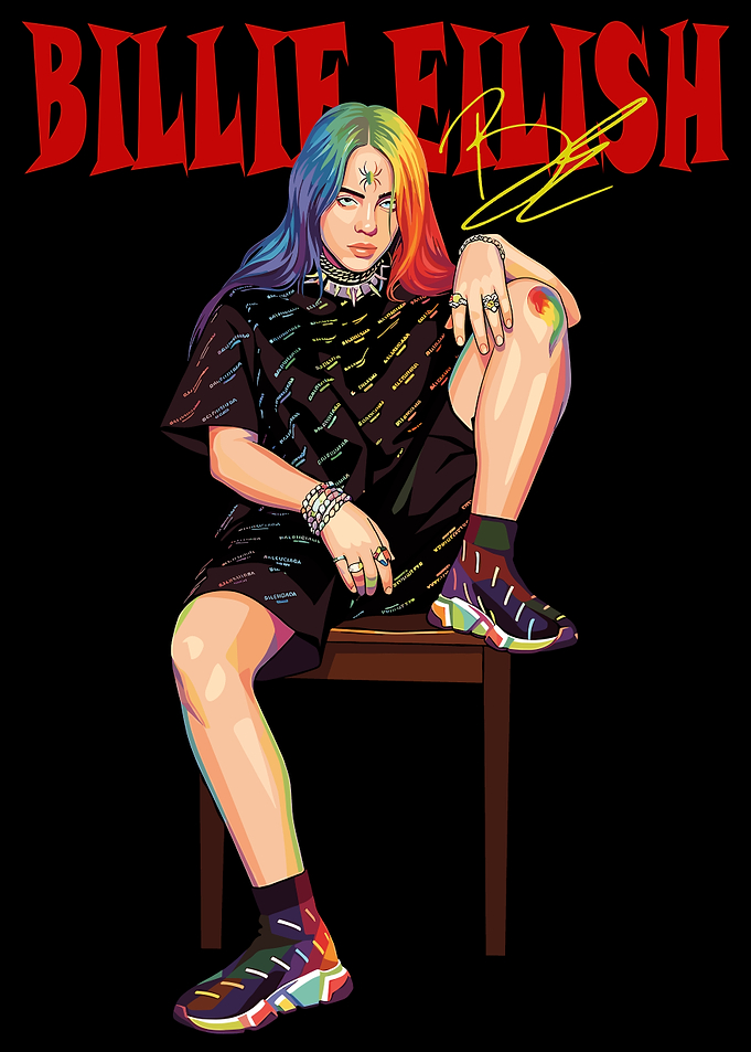 Billie Eilish Pop Art Portrait