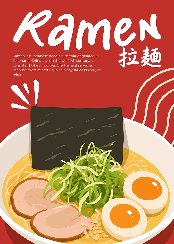 Ramen Poster – Minimalist Japanese Noodle Bowl Illustration