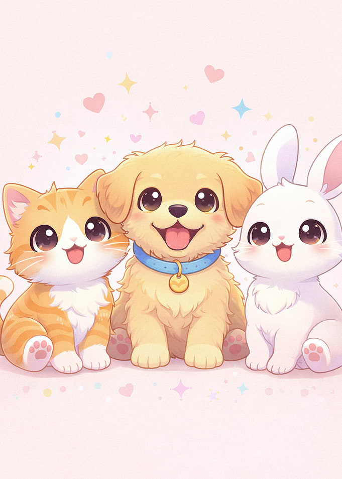 Cute Animals Friends Together