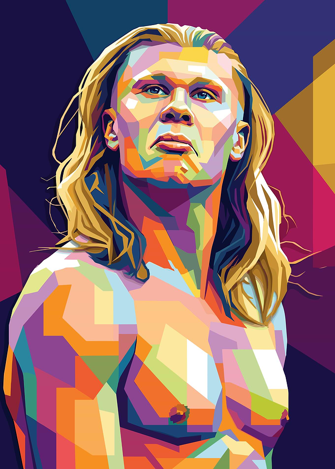 Erling Haaland Pop Art Portrait