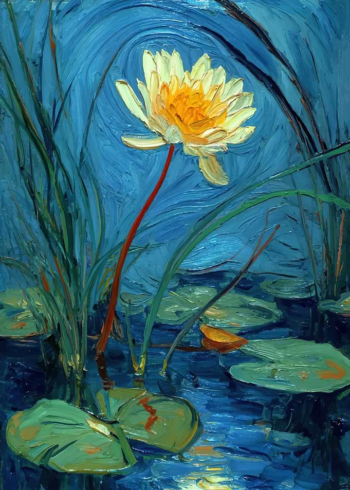 Impressionist Water Lily Painting