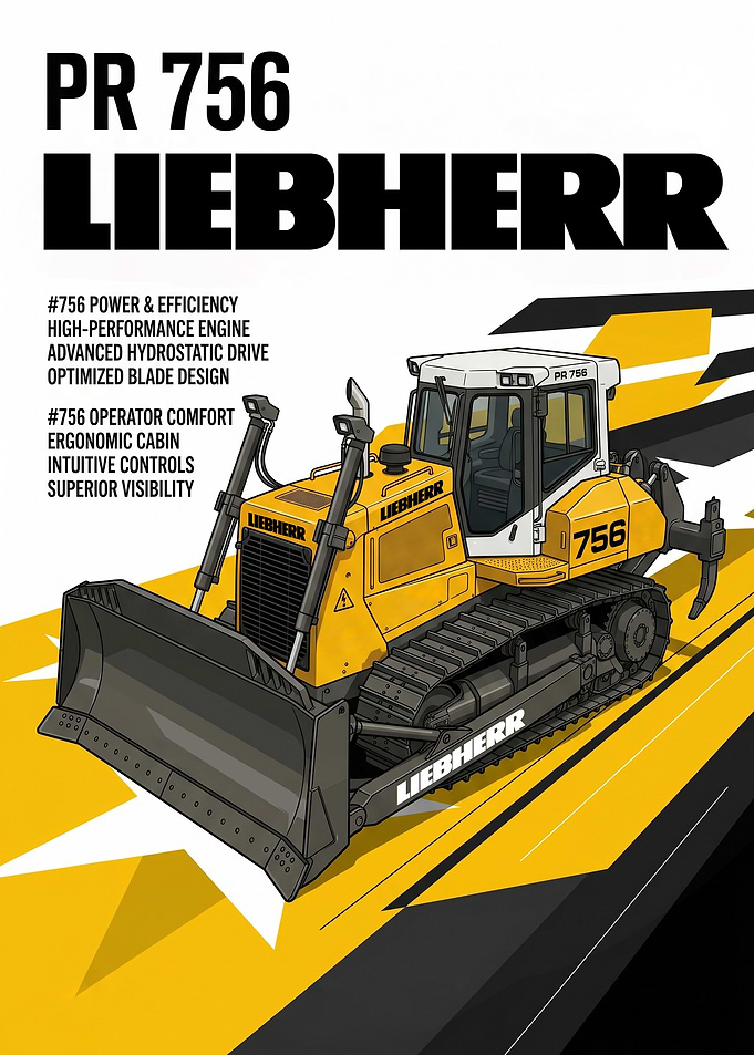 Liebherr PR 756 Bulldozer Illustration