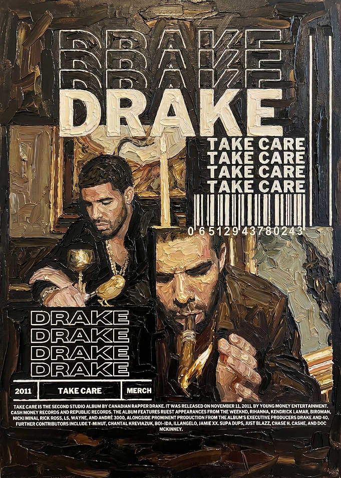 Drake Take Care Album Art Painting