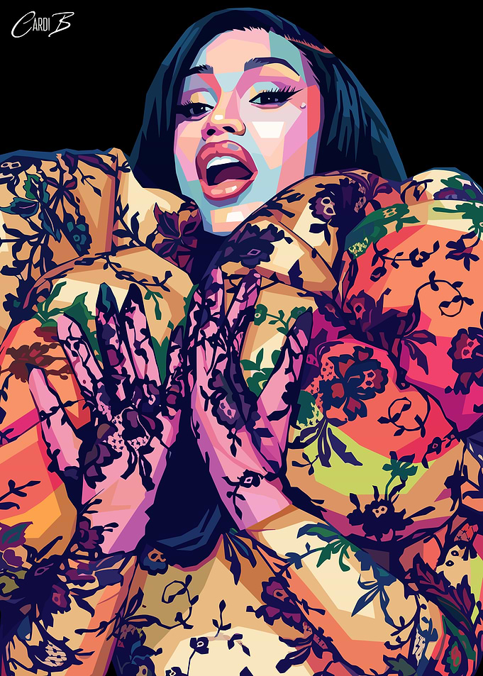 Cardi B Pop Art Portrait