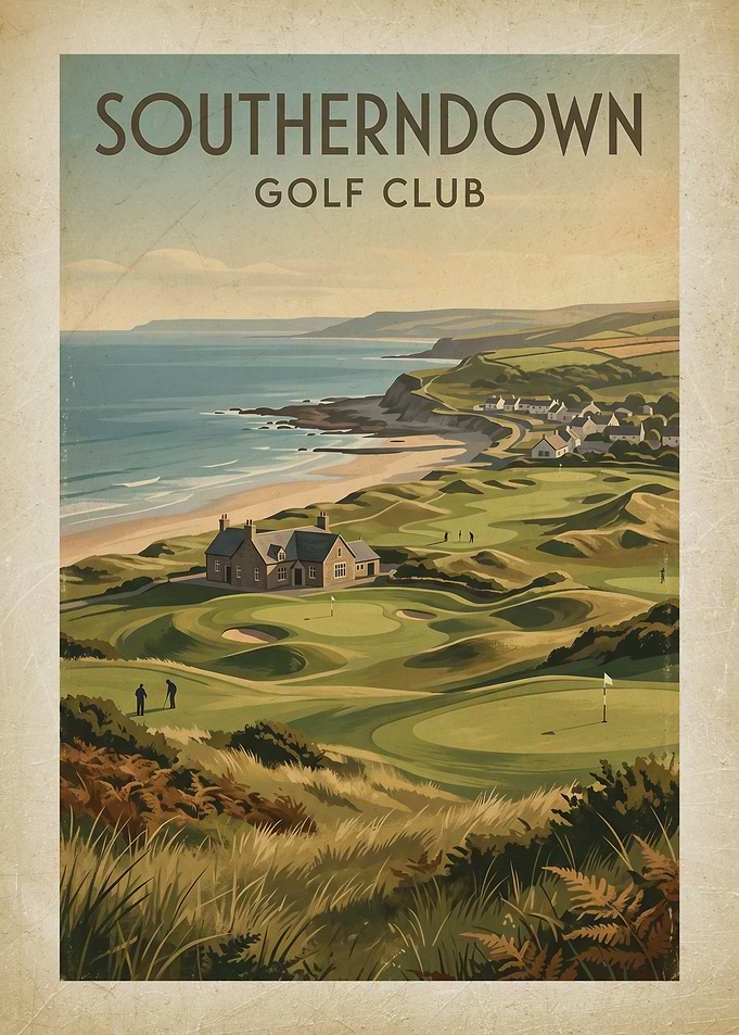 Southerndown Golf Club Vintage Poster