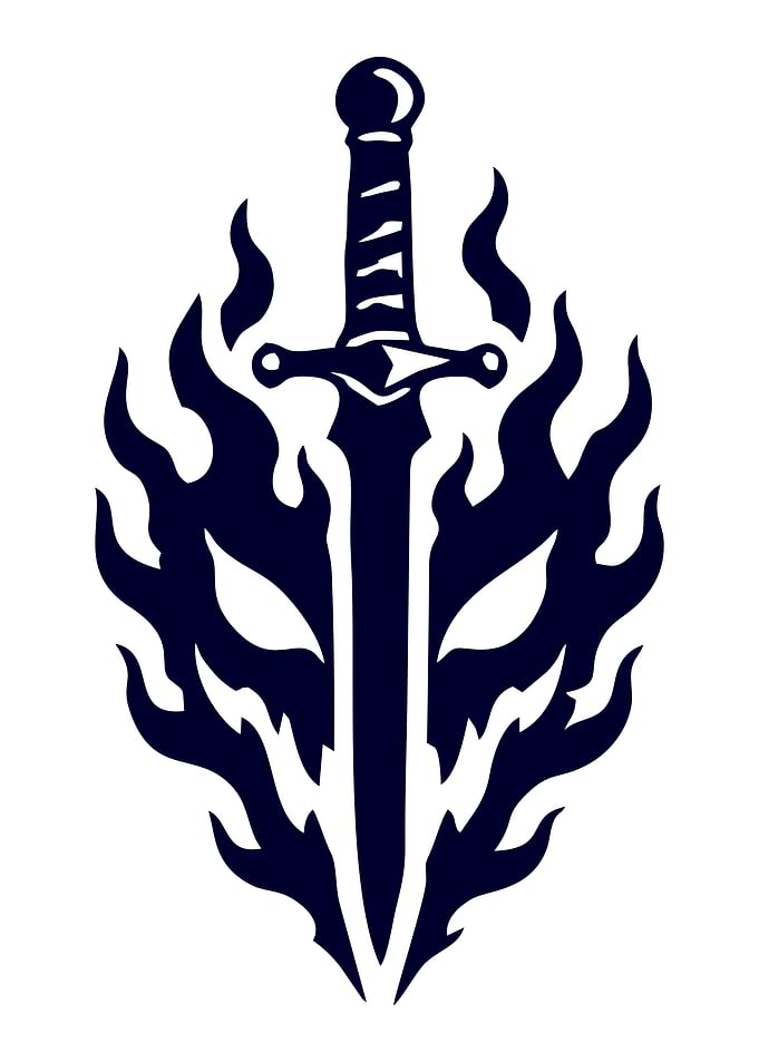 Dark Sword with Fiery Aura
