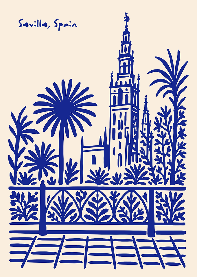 Seville, Spain Skyline Illustration