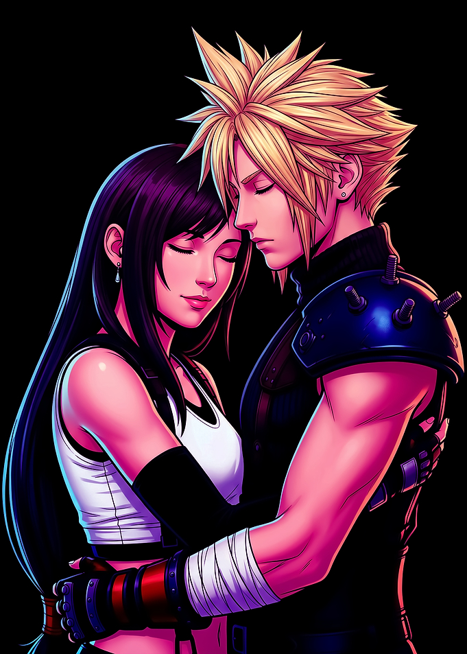 Cloud and Tifa Embrace