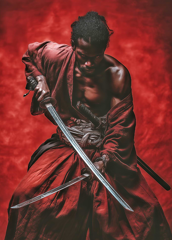 Samurai Warrior with Swords