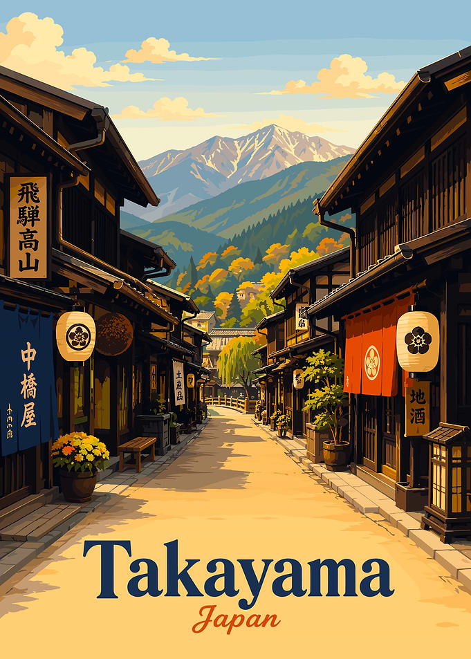 Takayama Japan Vintage Poster