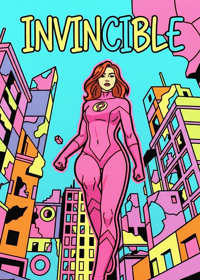 Invincible Atome Eve Superheroine in Pink