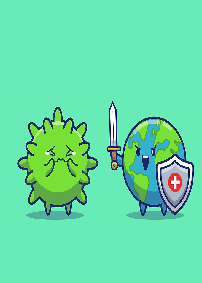 Earth Fights Virus With Sword and Shield
