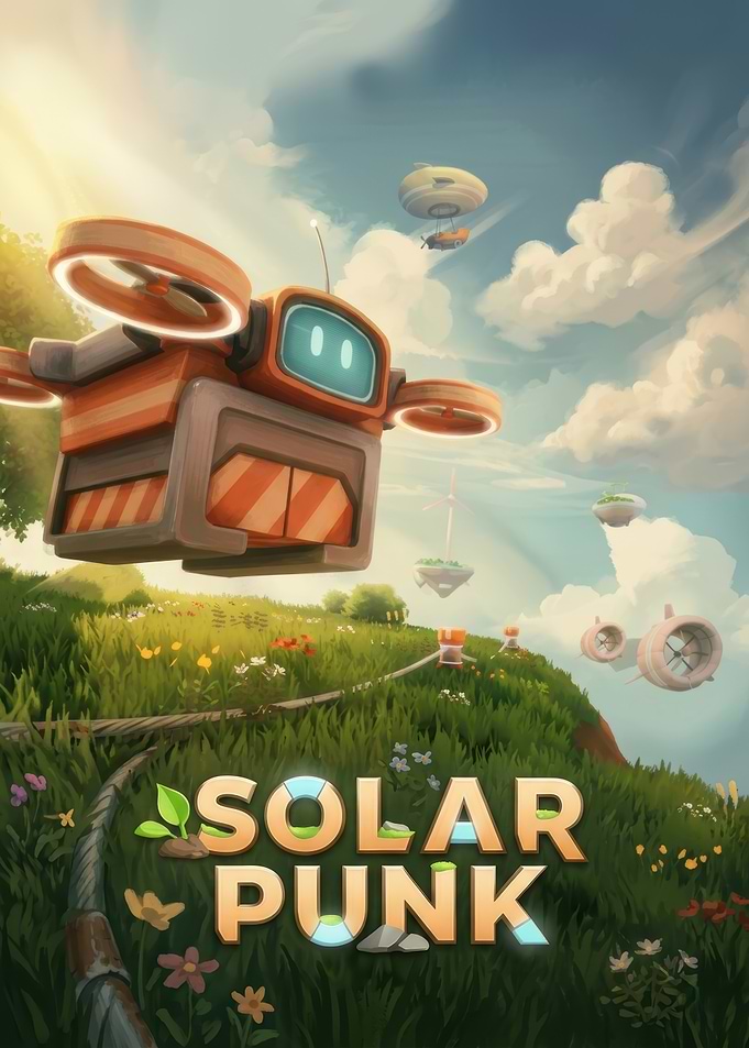 Solarpunk Drone and Landscape