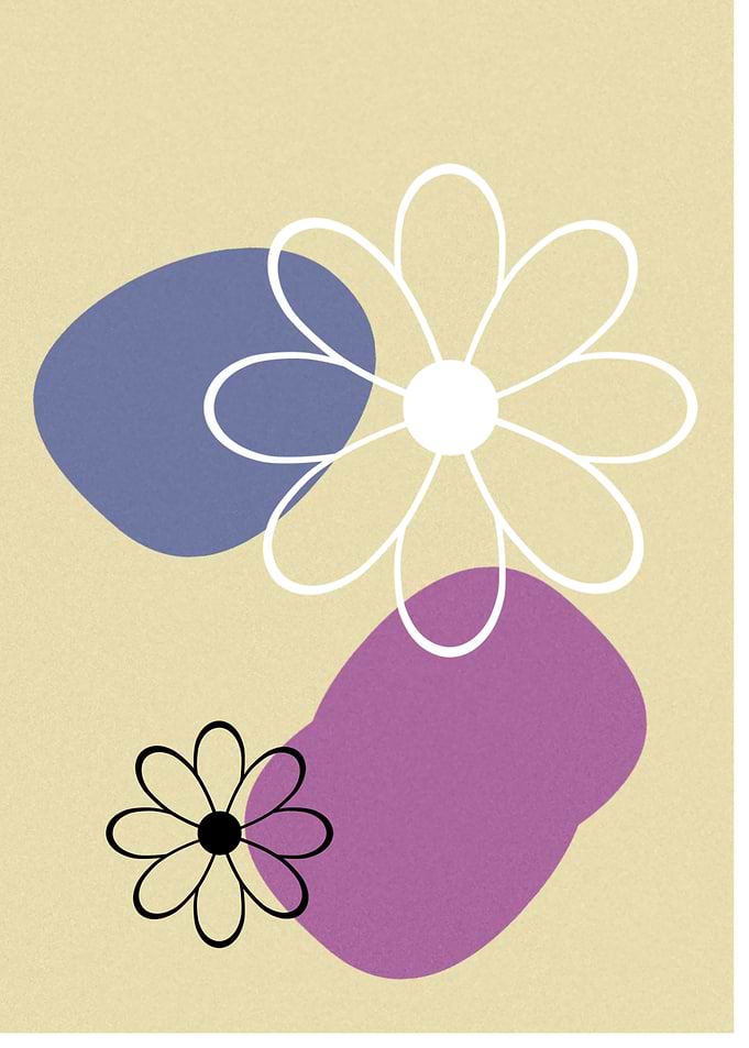 Abstract floral art with organic shapes