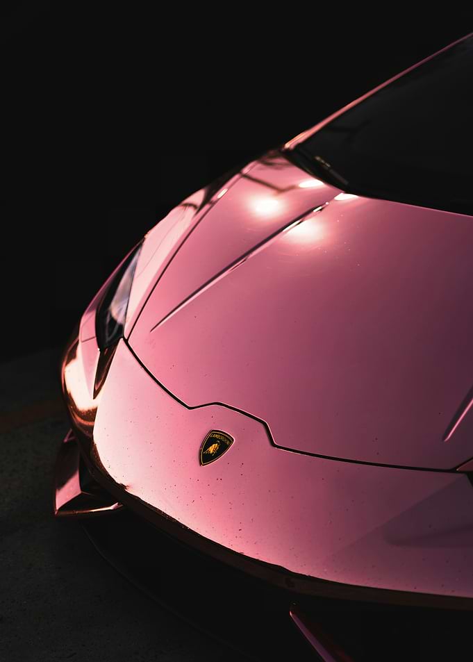 Pink Lamborghini Hood Emblem