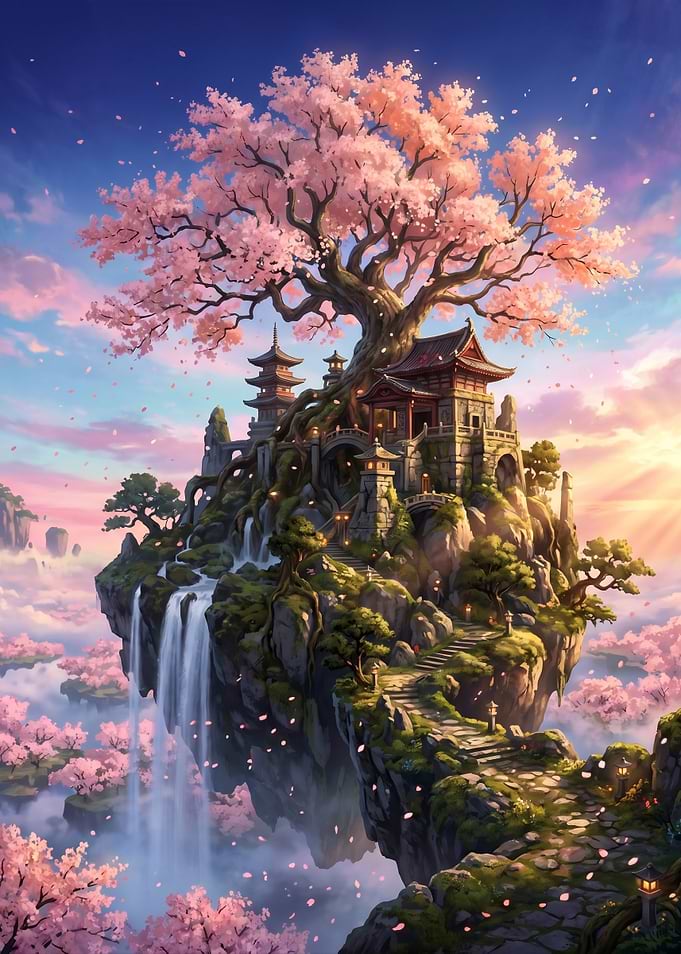 Floating Island Cherry Blossom Sanctuary