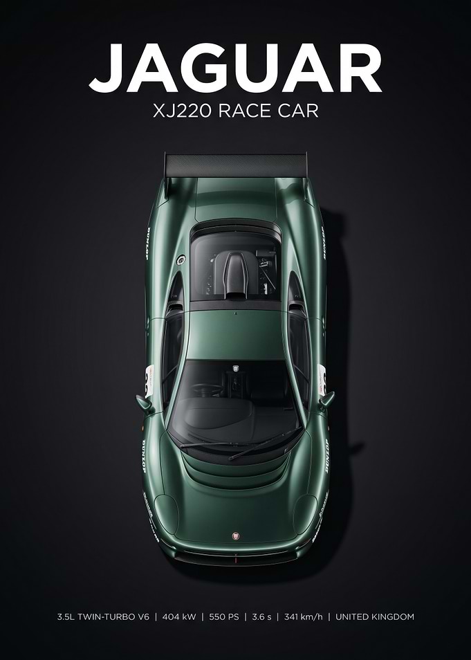 Jaguar XJ220 Race Car Top View