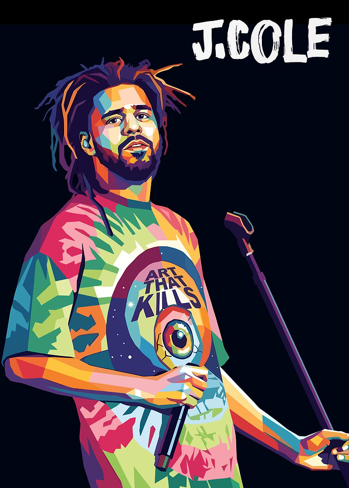 J. Cole Pop Art Portrait