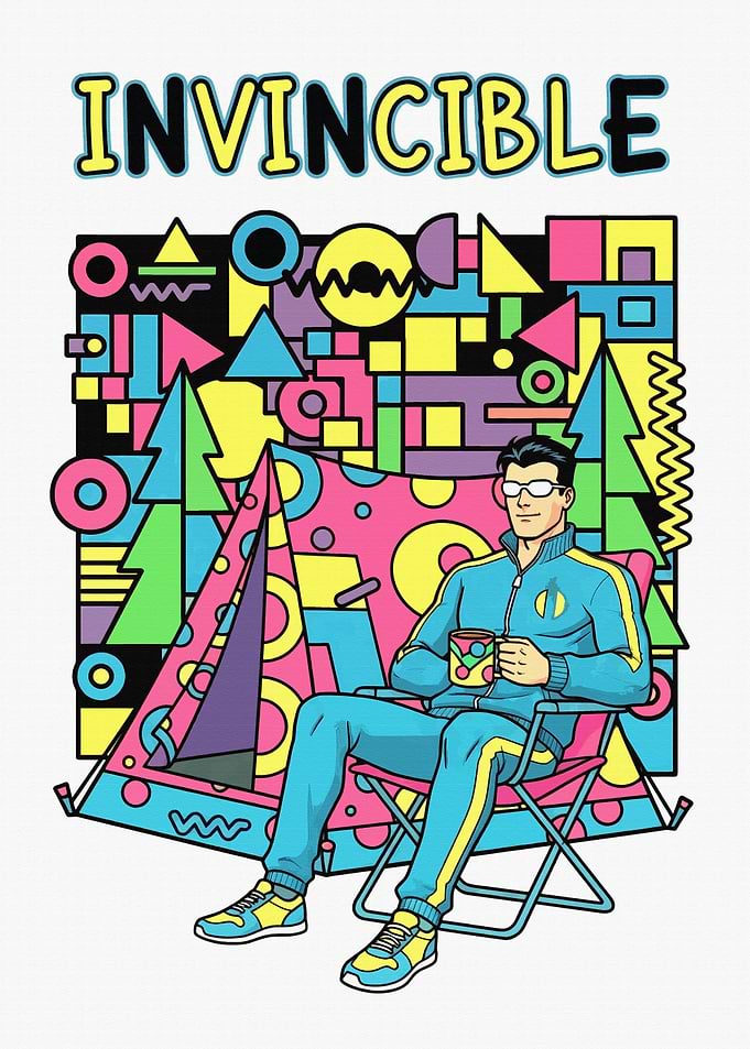 Invincible Character with Abstract Background