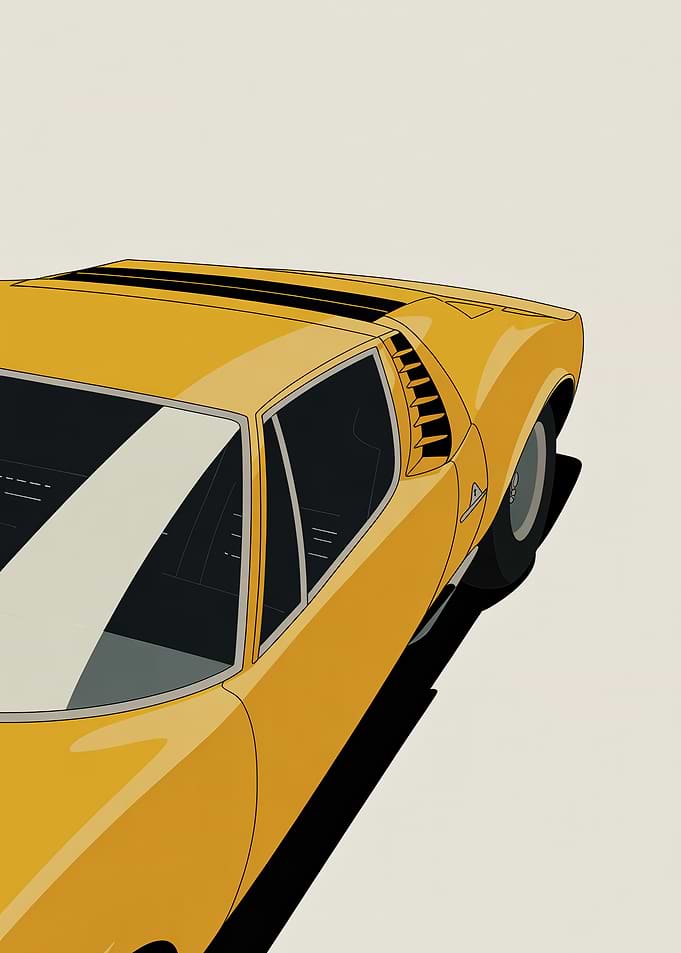 Yellow Vintage Sports Car