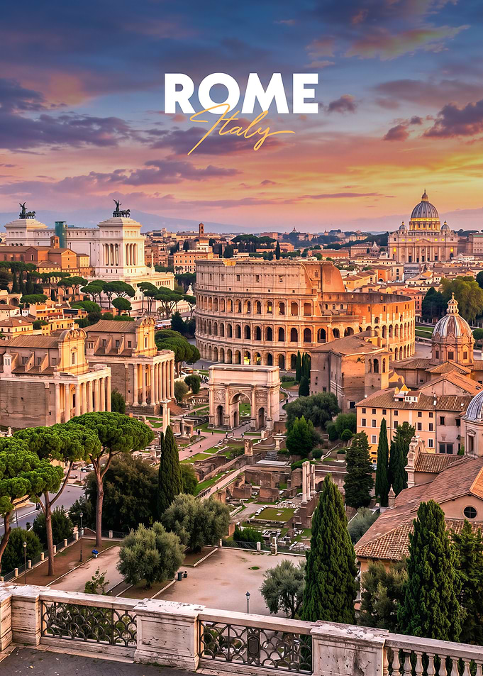 Rome Cityscape at Sunset