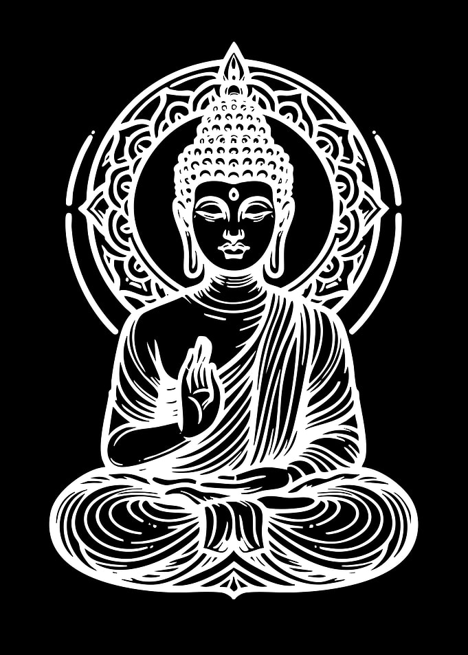Buddha on Black Background