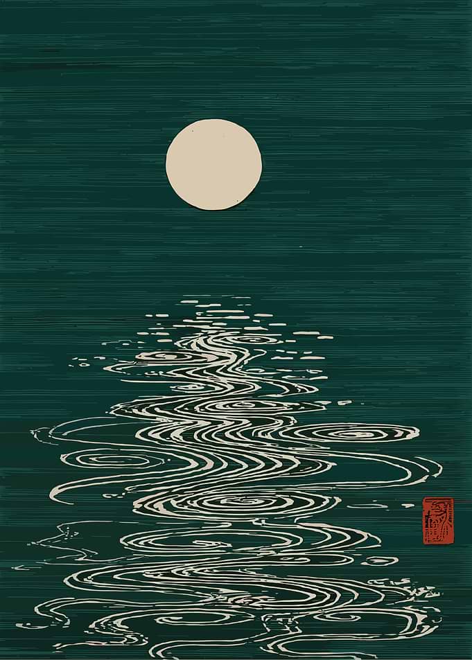 Moonlit Water Reflection