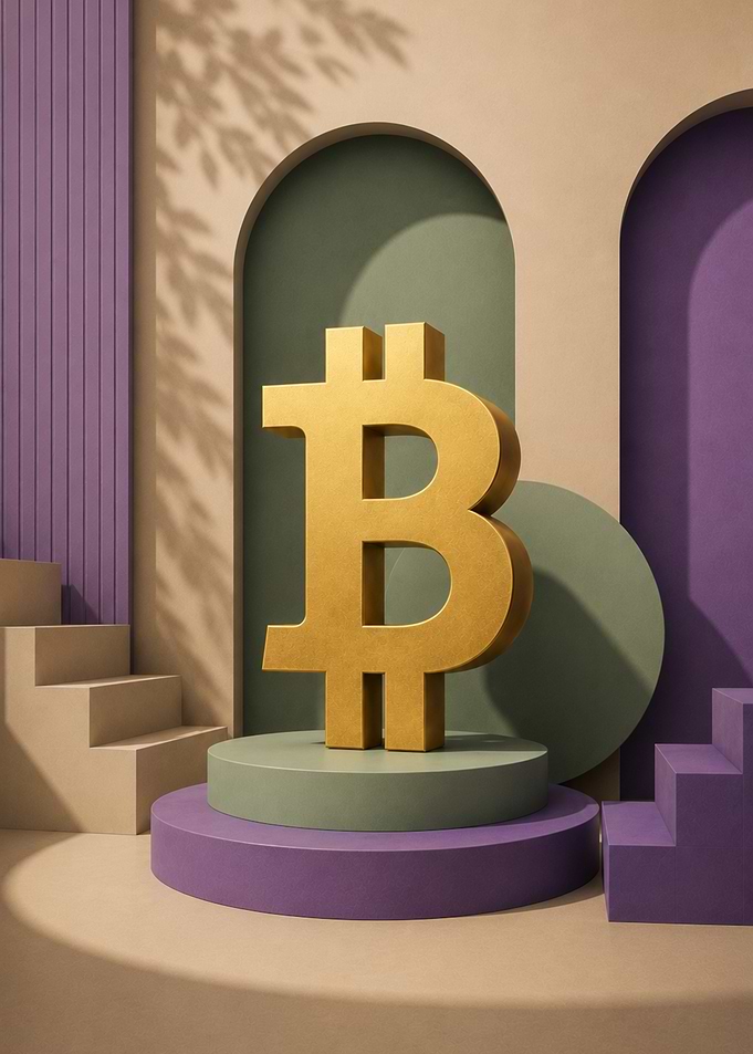 Golden Bitcoin on Minimalist Geometric Stage