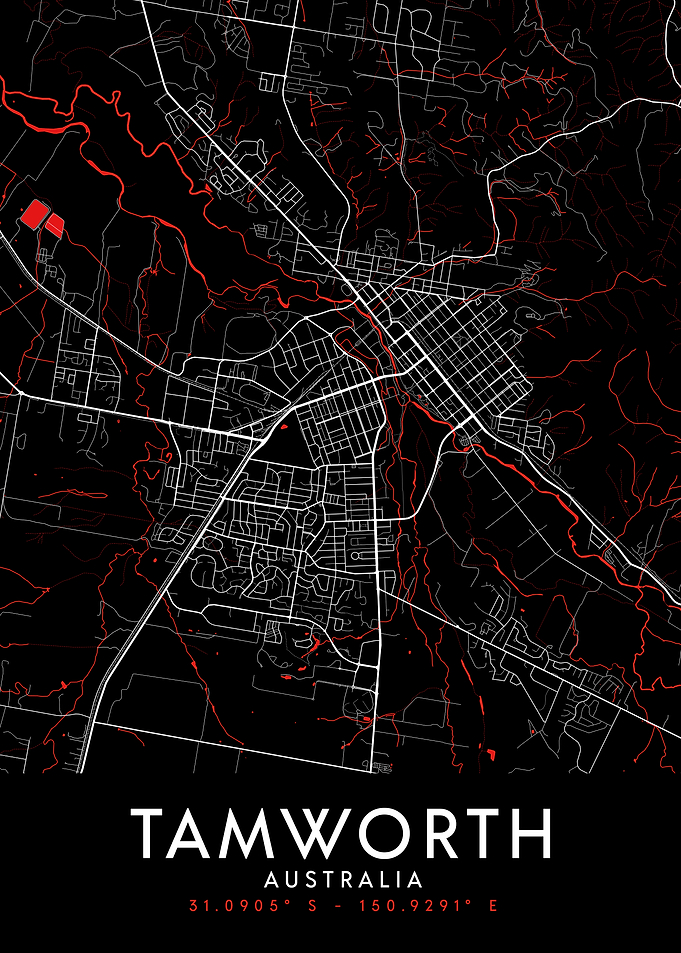Tamworth Dark Map