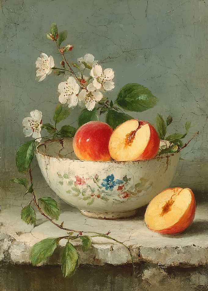 Still Life with Peaches and Blossoms