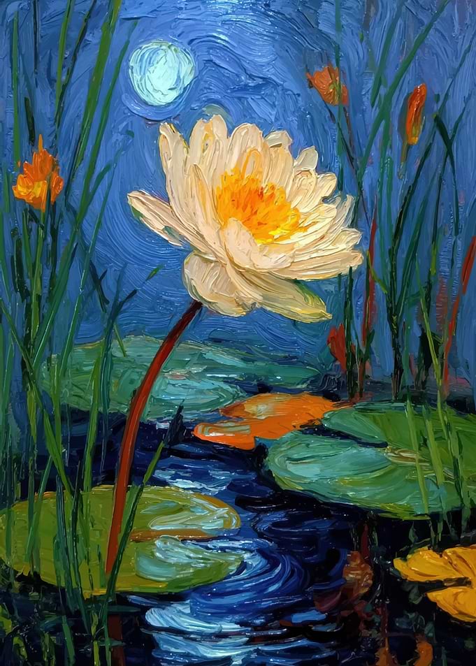 Impressionist Water Lily Painting