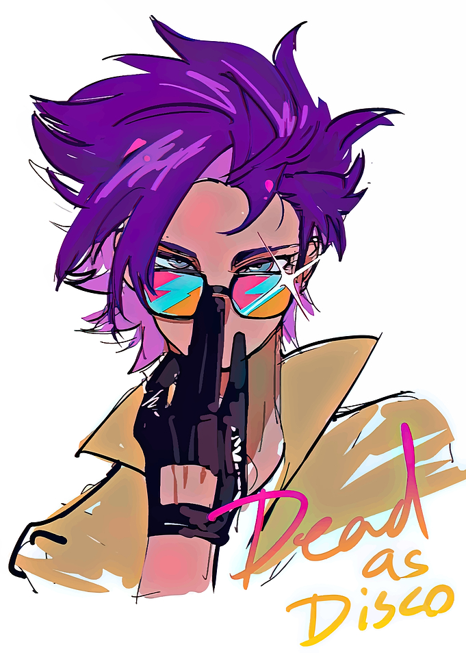 Anime Character with Sunglasses and Text