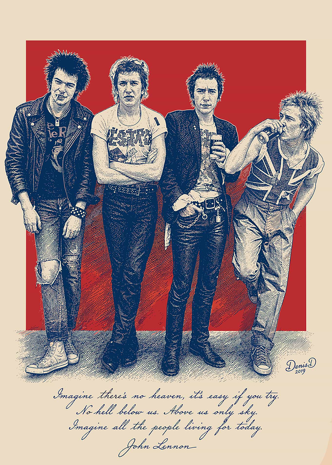 The Sex Pistols with John Lennon Quote