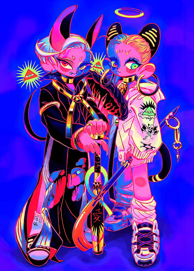 Anime Characters with Mystical Symbols