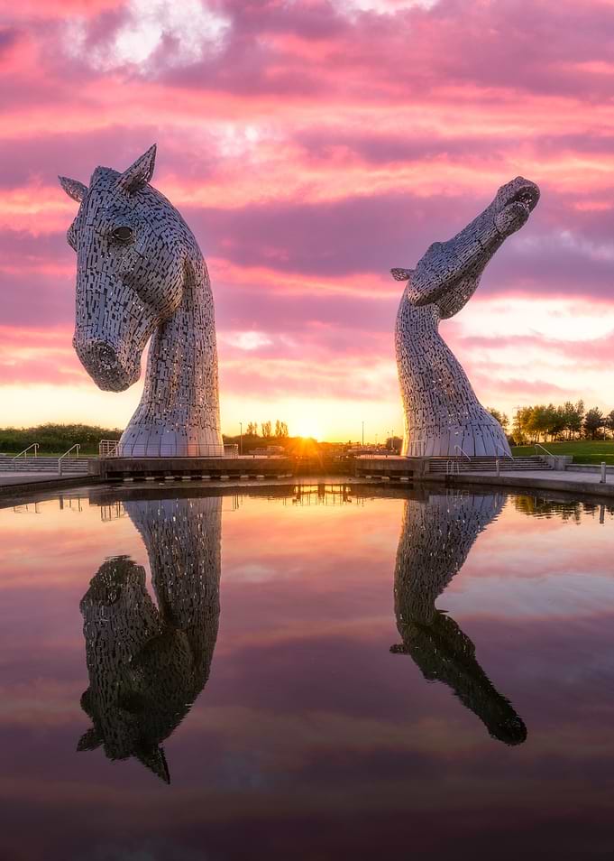 The Kelpies at Sunset