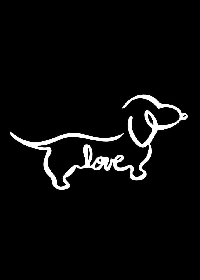 Dachshund Love Line Art