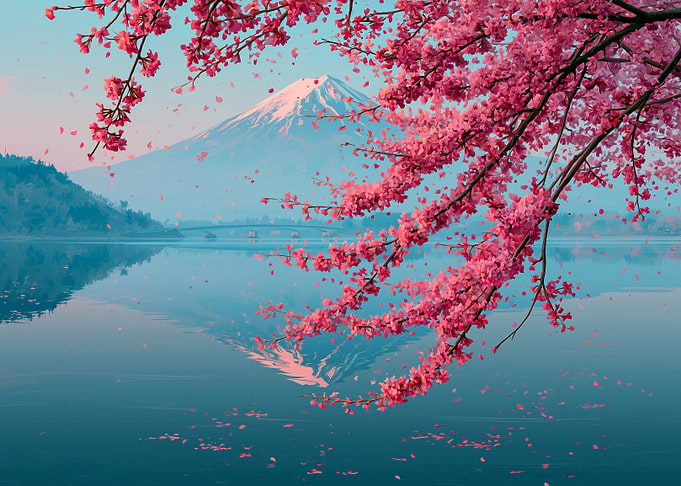 Mount Fuji with Cherry Blossoms