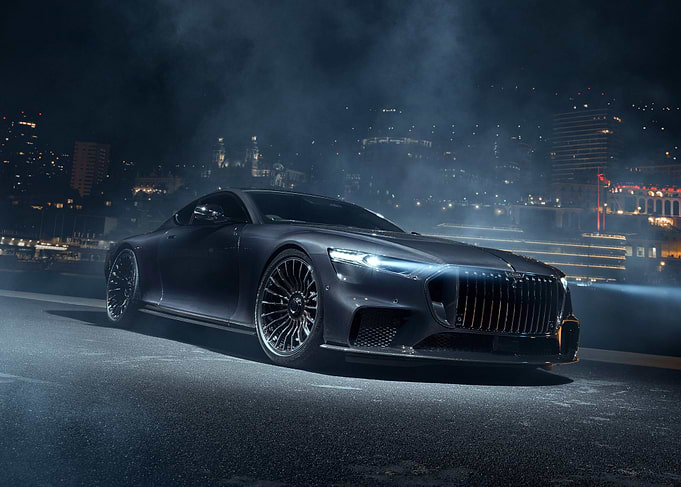 Luxury Car at Night Cityscape
