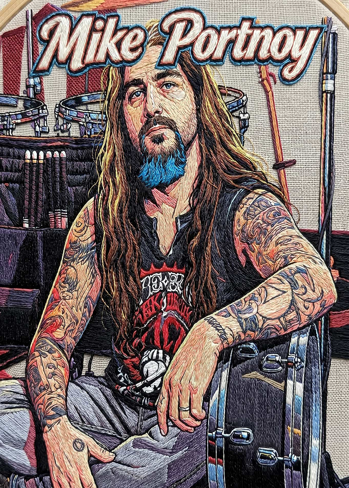 Mike Portnoy Embroidered Portrait