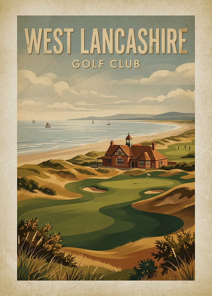 West Lancashire Golf Club Vintage Poster