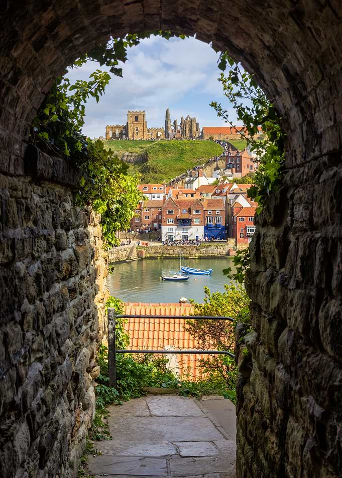 View of Whitby Abbey through an Archway
