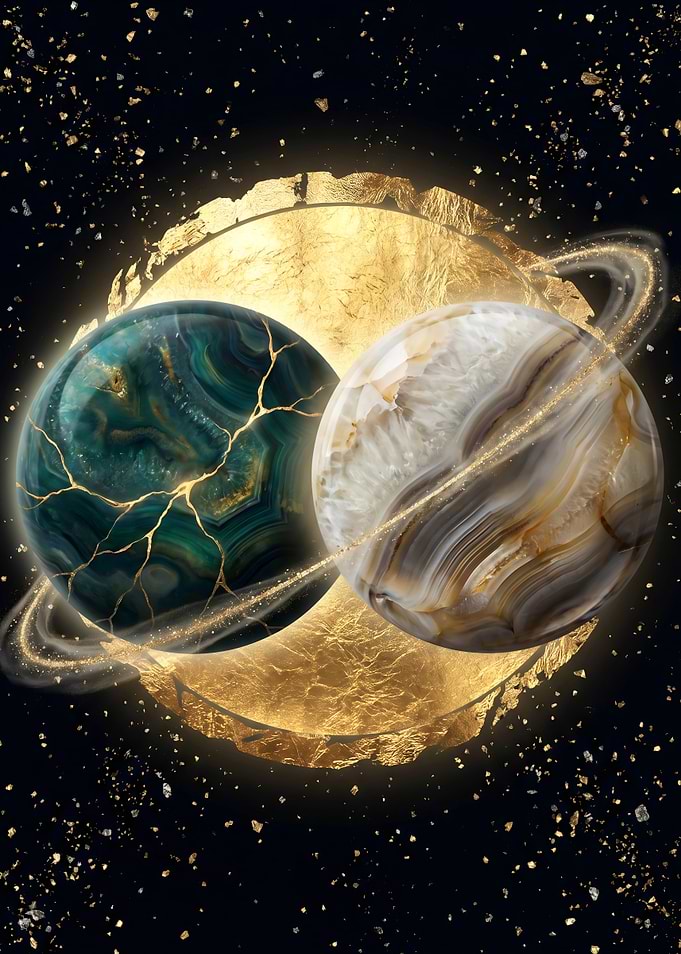 Cosmic Agate Planets with Golden Rings